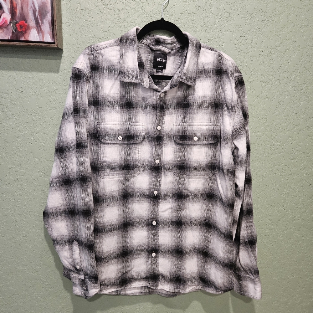 Mens Vans Off the Wall Button Down Flannel Size Medium